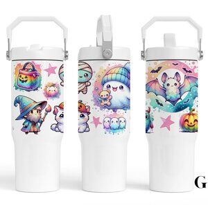 Halloween  30 oz Tumbler with flip straw, Horror Friends, Scary Horror Character